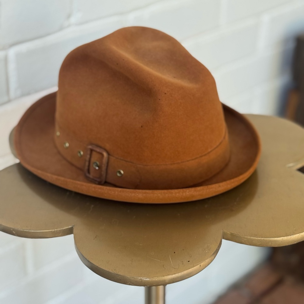 Vintage Churchill Connolys SAP Stylish Camel Brown Fedora Hat Accessory Unisex